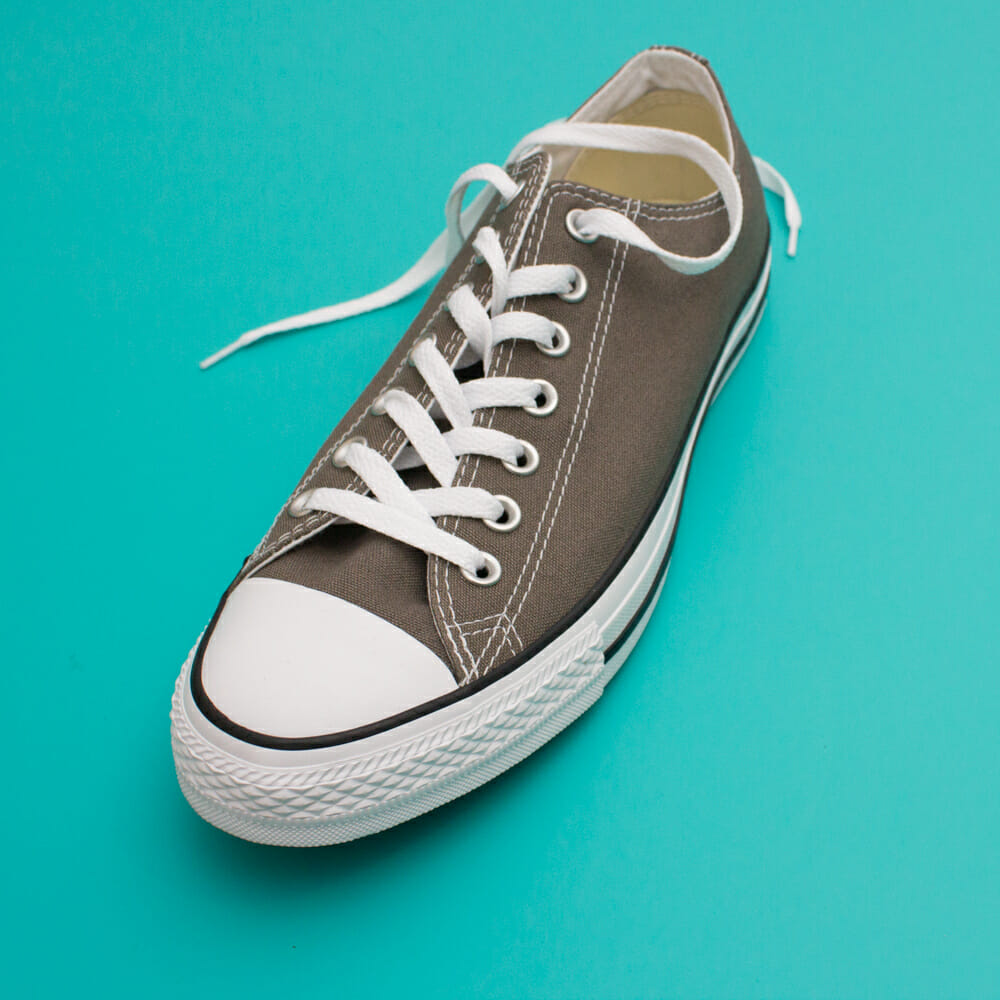 An example of a Converse shoe with &lsquo;display lacing&rsquo; (ugh)