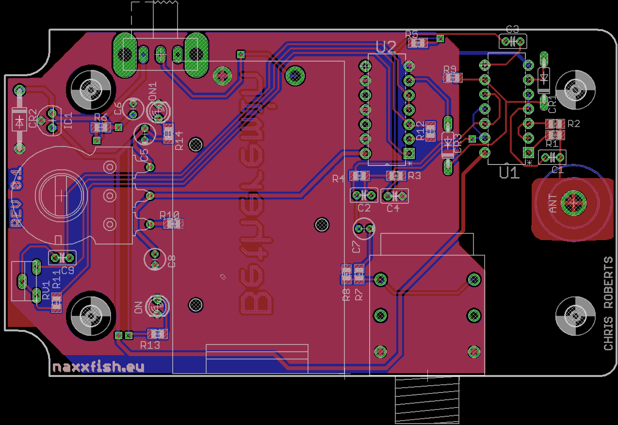 The final PCB layout in KiCAD